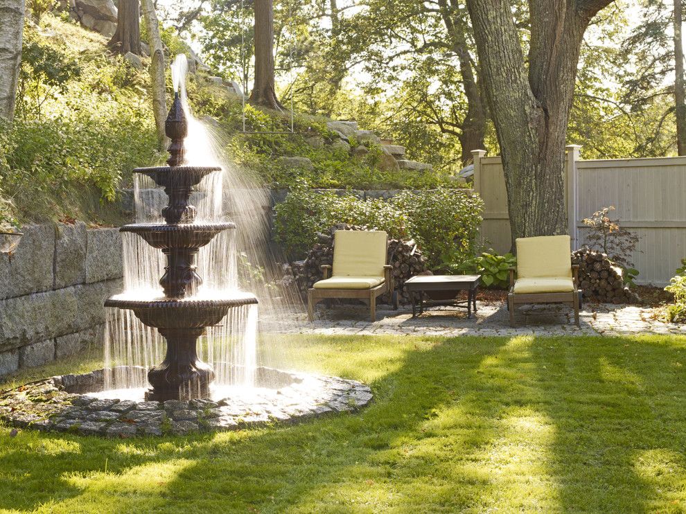 A1 Mulch for a Traditional Landscape with a Fountain and Traditional Landscape by Houzz.com