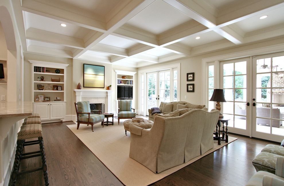 Aaa Thousand Oaks for a Traditional Family Room with a Coffered Ceiling and Family Room by Dresser Homes