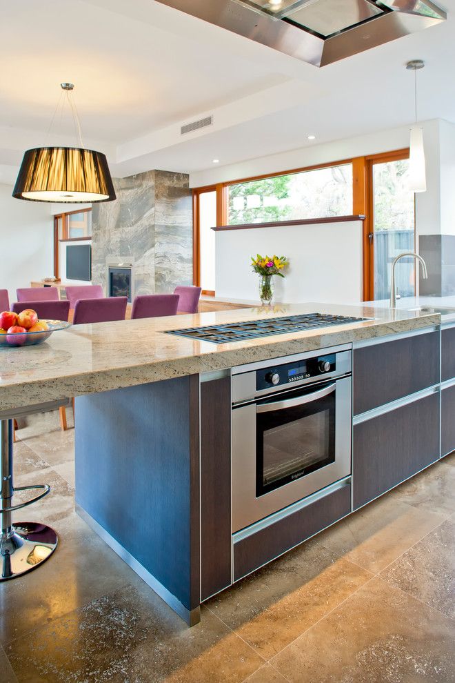 Acid Wash Concrete for a Contemporary Kitchen with a Upholstered Dining Chairs and Wembley by Victoria's Interiors