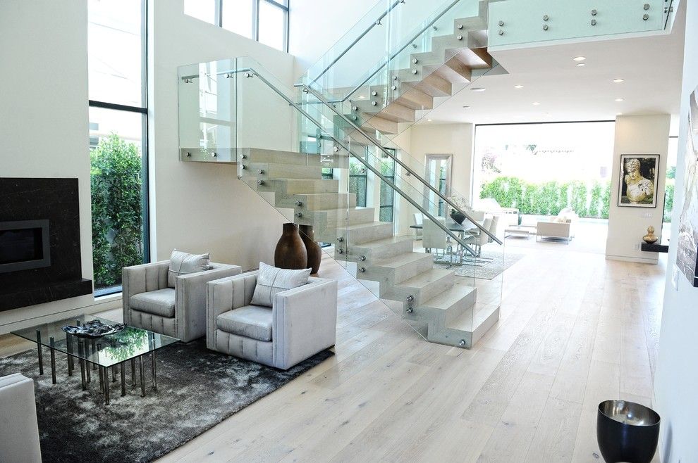 Acid Wash Concrete for a Contemporary Living Room with a Open Floor Plan and Adm Flooring Design by Adm Flooring Design