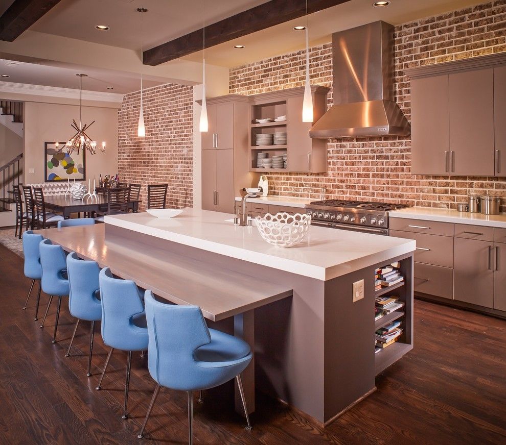 Acme Brick Colors for a Contemporary Kitchen with a Painted Cabinets and Domangue Residence by Jamestown Estate Homes