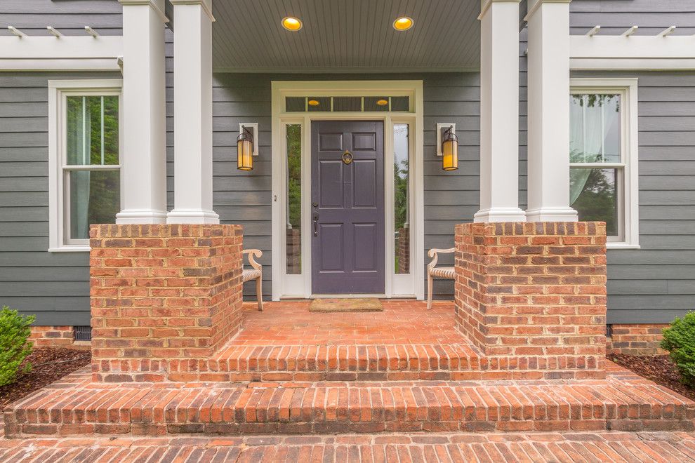 Acme Brick Colors for a Traditional Entry with a Side Lights and Siding Replacement Projects by Chattanooga Exteriors