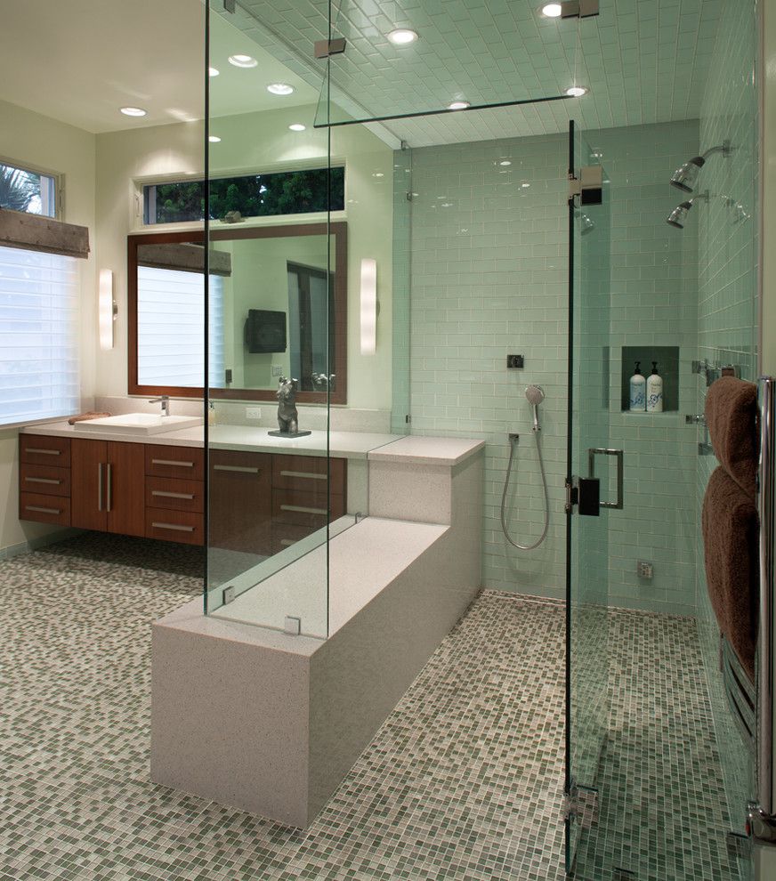 Ada Bathroom Layout for a Contemporary Bathroom with a High and Bathroom Remodel by Charco Design & Build Inc.