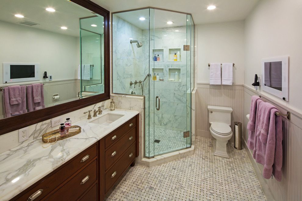 Ada Bathroom Layout for a Traditional Bathroom with a Vanity and President's Residence   Northwestern University by Thea Home Inc