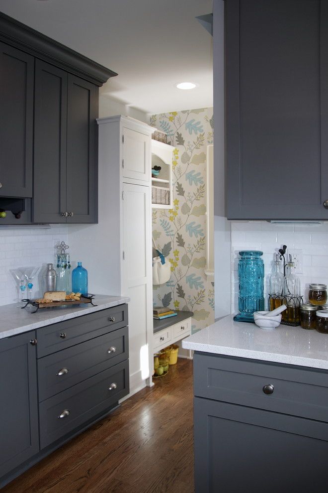 Adair Homes for a Transitional Kitchen with a Style and Kitchen Fun with Storm Gray by Dura Supreme Cabinetry