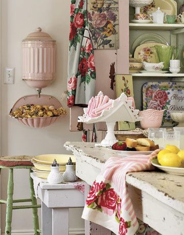 Agl Homes for a Shabby Chic Style Spaces with a Shabby Chic Style and Seasons for All at Home: Decorating a Cottage in Pink and Green by Rita May