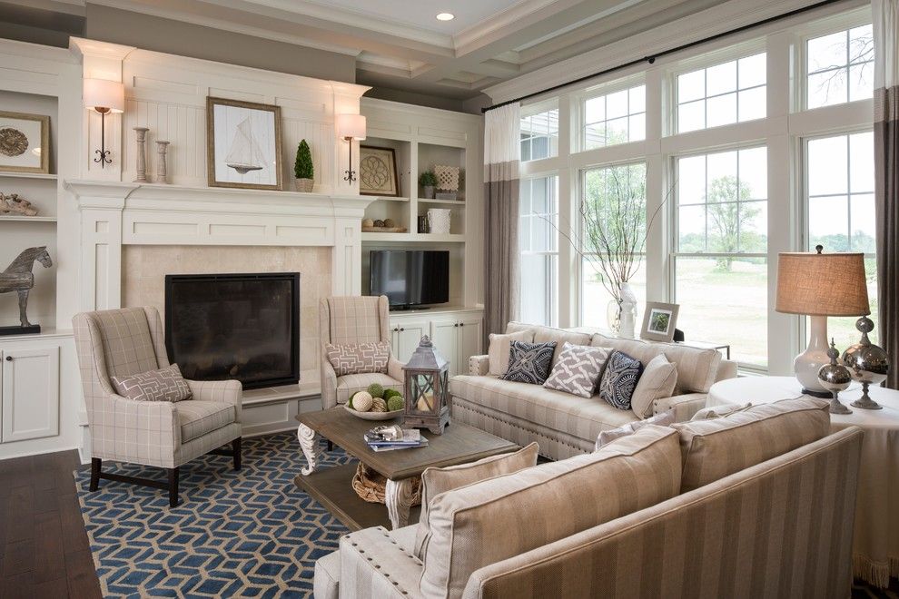 Agl Homes for a Traditional Living Room with a Coffered Ceiling and Brookside:  Eagles Nest by Everything Home