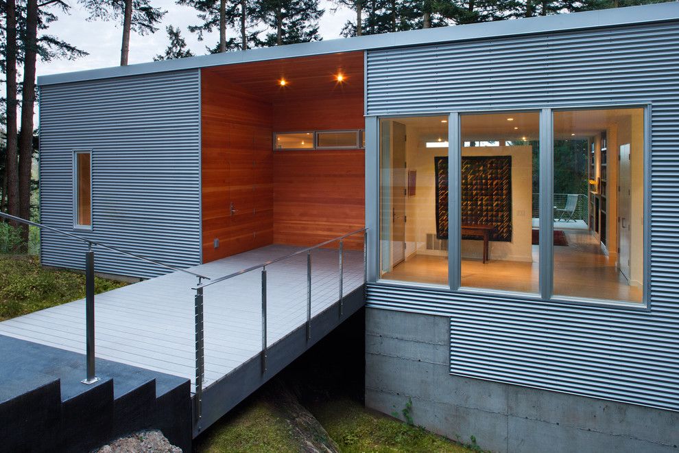 Ags Stainless for a Contemporary Entry with a Metal Siding and Best Rd   Exterior Entry at Wood Box Detail by Studio Sarah Willmer Architecture