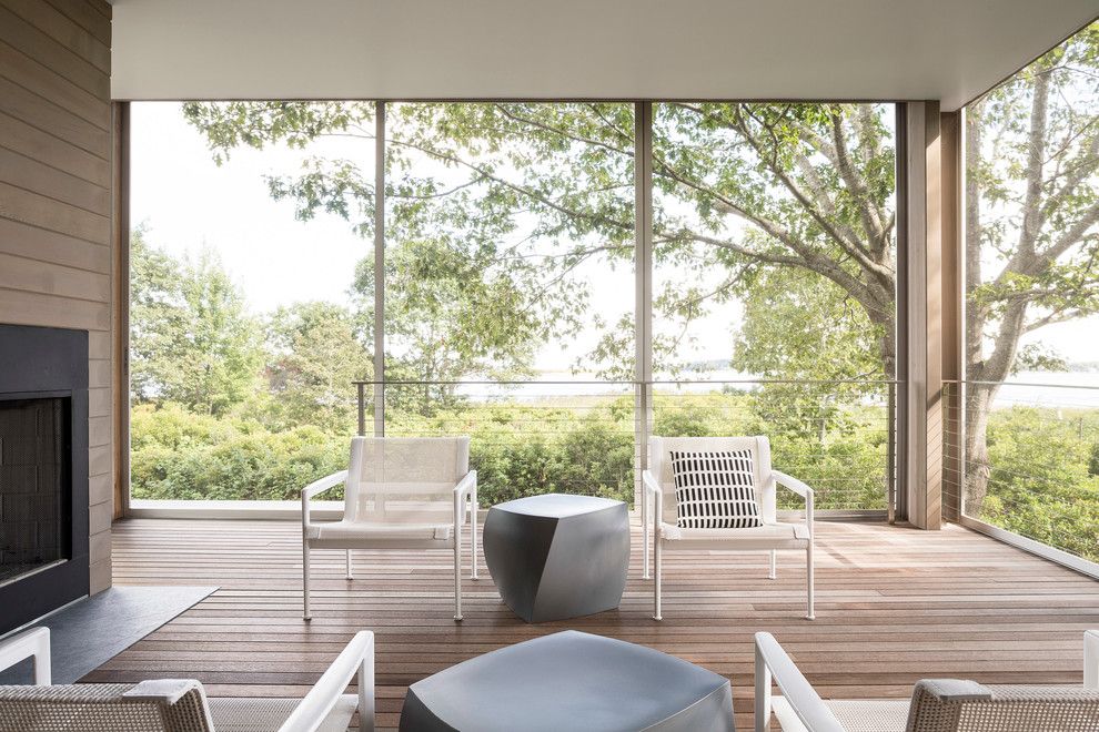 Ags Stainless for a Modern Porch with a Water View and Aia Maine 2014 Design Award by American Institute of Architects, Maine Chapter