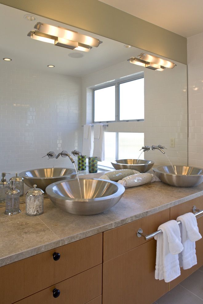 Aia Seattle for a Contemporary Bathroom with a Large Bathroom Mirror and the Glade by Rhodes Architecture + Light