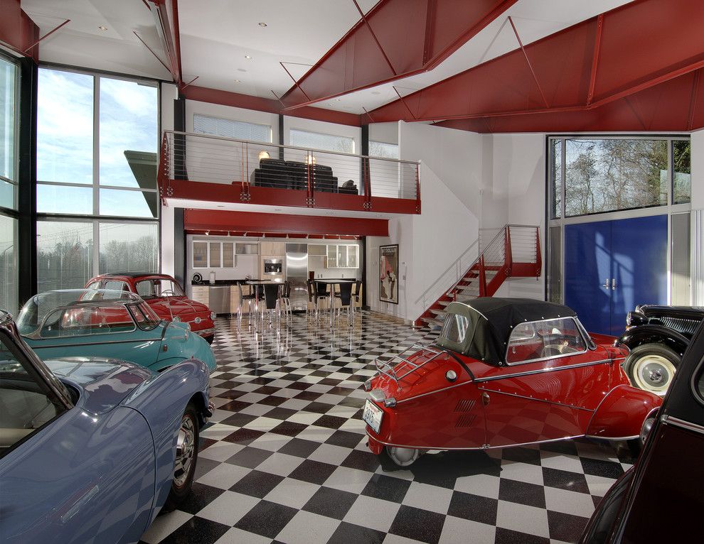 Aia Seattle for a Contemporary Garage with a Staircase and Coal Creek Residence by Roger H Newell Aia Architect