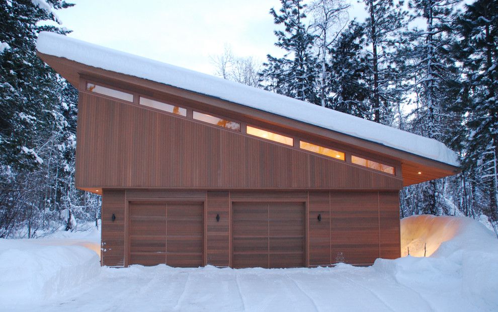 Aia Seattle for a Modern Garage with a Clerestory Windows and Mazama Guest Cabin by Finne Architects