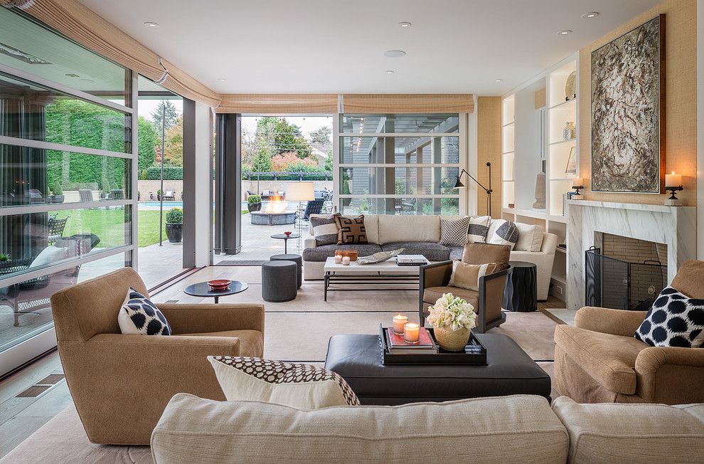 Aia Seattle for a Transitional Living Room with a Open to Backyard and Blue Atlas by Stephen Sullivan Designs