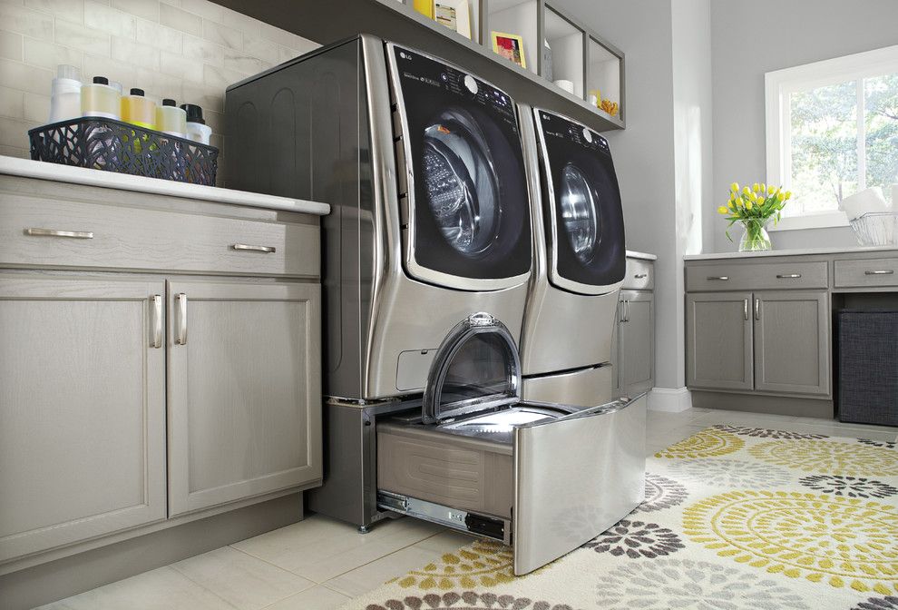 Airbase Carpet for a Contemporary Laundry Room with a White Countertop and Lg Electronics by Lg Electronics