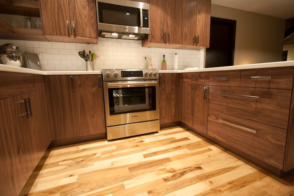 Akurum for a Modern Kitchen with a Cabinet Doors and Walnut Ikea Doors by Dendra Doors