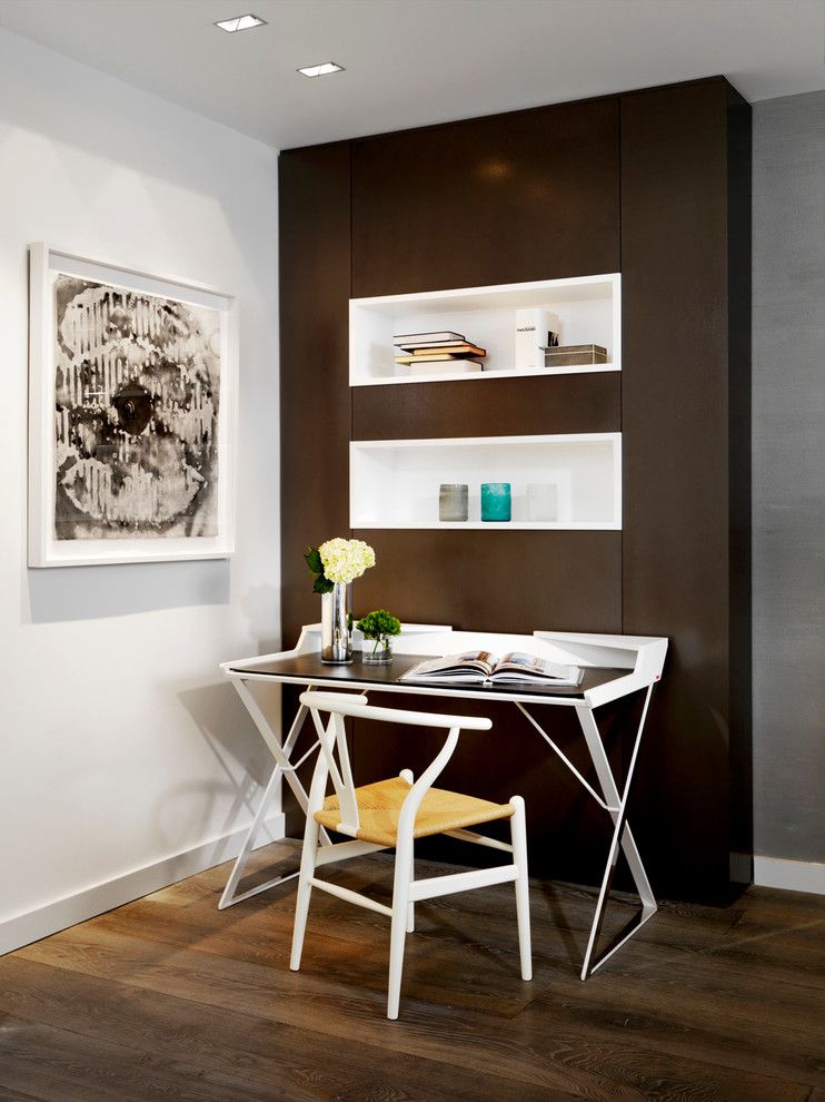 Alphera Financial Services for a Contemporary Home Office with a Desk and Fisher Island by Associated Design Co