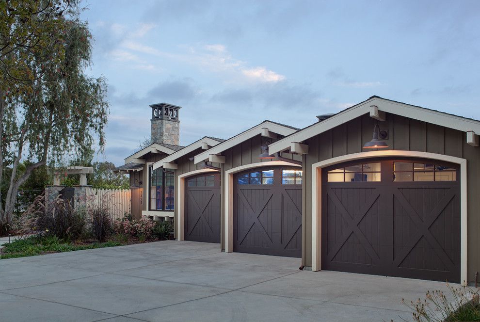 Amarr Garage Doors for a Farmhouse Garage with a Wood Garage Doors and Coastal Ranch by Anne Sneed Architectural Interiors