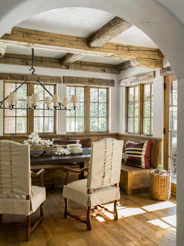 Ambella Home for a Rustic Dining Room with a Ski and Photographer: Ski Homes by David  Duncan Livingston