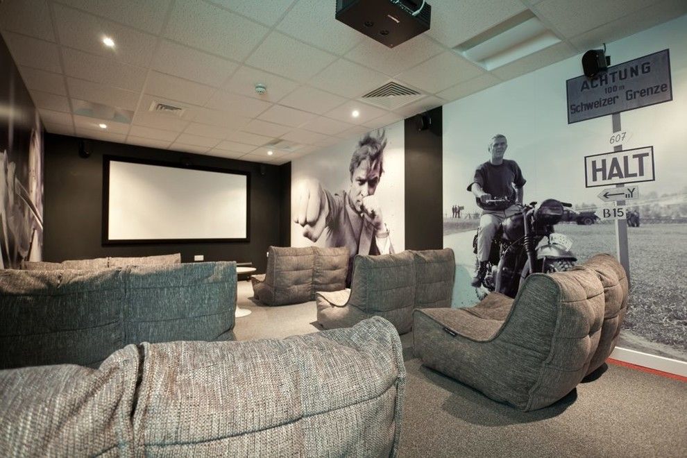 Ambiente Furniture for a Contemporary Home Theater with a University Furniture and College Green University Cinema Room (Bristol, Uk) by Ambient Lounge