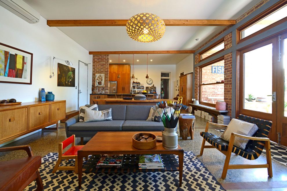 Ambiente Furniture for a Midcentury Living Room with a Patterned Rug and My Houzz: Connecting Work and Play in South Australia by Jeni Lee