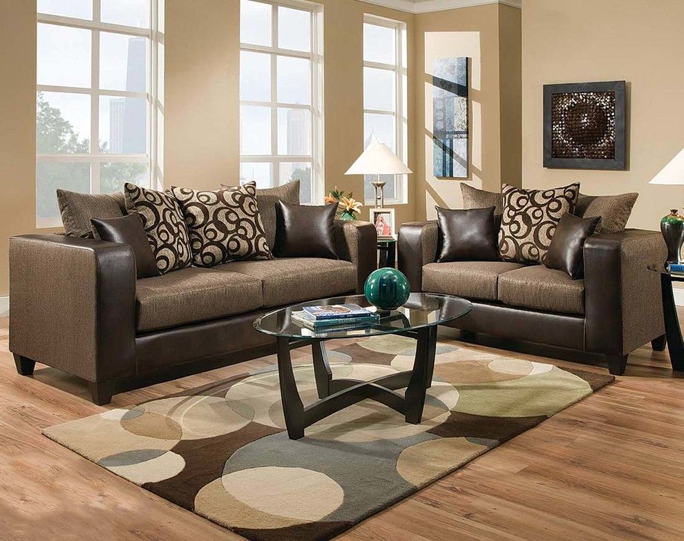 American Freight Furniture and Mattress for a Contemporary Living Room with a Brown and Object Espresso Sofa & Loveseat by American Freight Furniture and Mattress