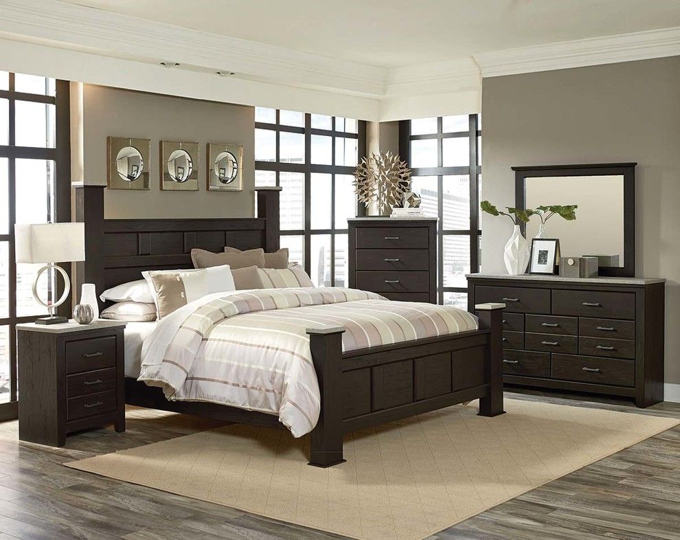 American Freight Furniture and Mattress for a Traditional Spaces with a Bedroom Suite and Stonehill Dark Bedroom Set by American Freight Furniture and Mattress