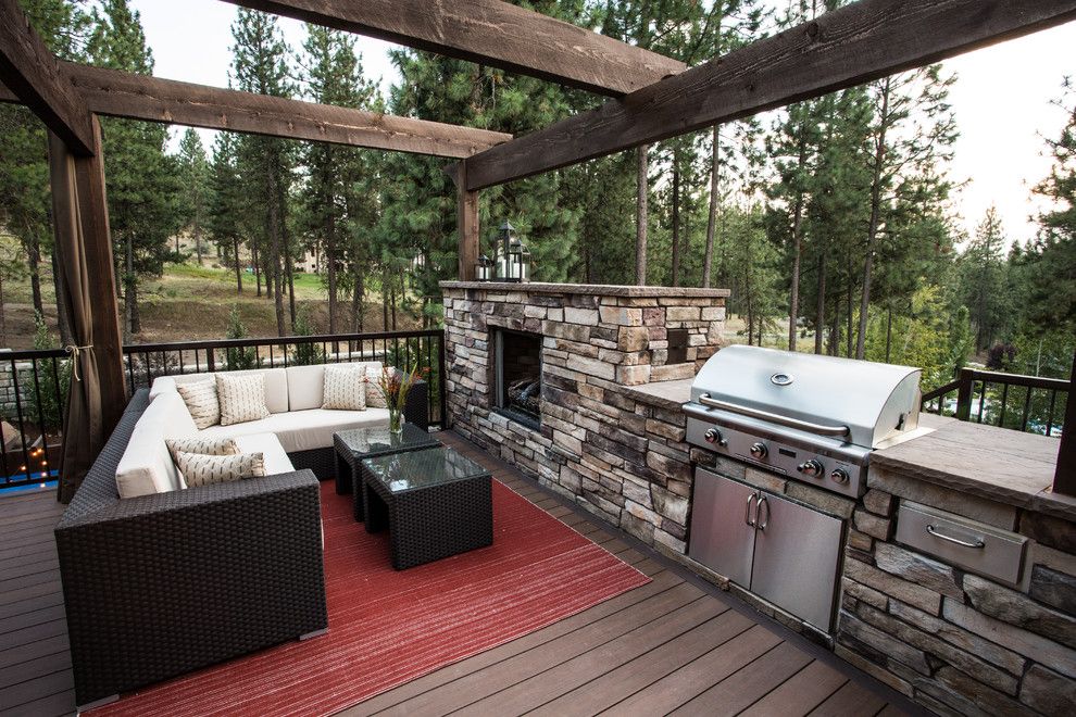 American Rattan for a Transitional Deck with a Beige Outdoor Cushions and Weldon Drive Residence by Coppercreek Landscaping