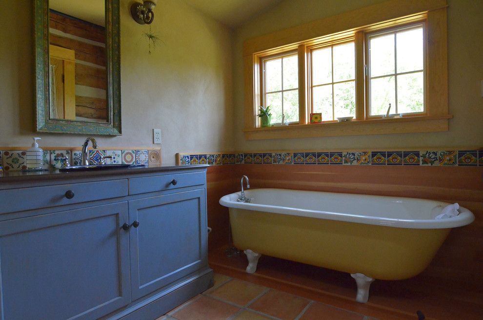 American Southwest Mortgage for a Rustic Bathroom with a Southwest and Half Way, Or: Pat & Patti Walker by Sarah Greenman