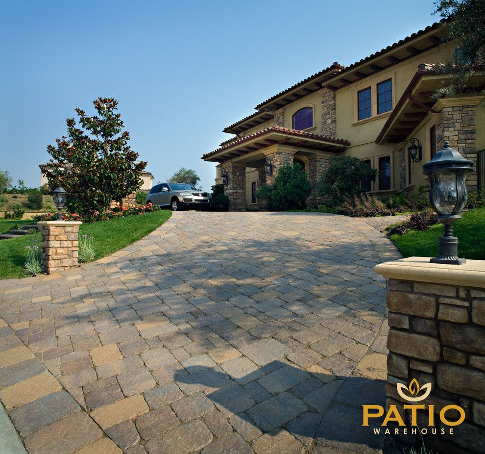 Angelus Pavers for a Rustic Patio with a Interlocking Paver Stones and Belgard Pavers by Patio Warehouse Inc.