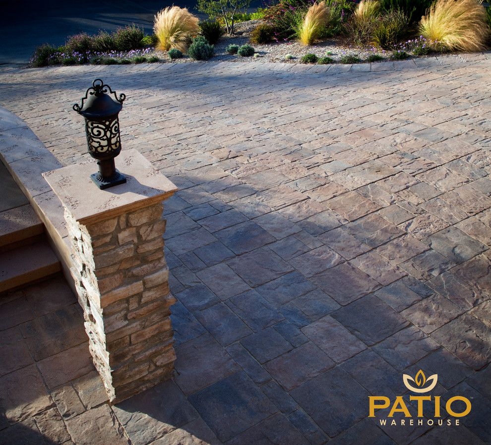 Angelus Pavers for a Rustic Patio with a Orco Pavers and Belgard Pavers by Patio Warehouse Inc.