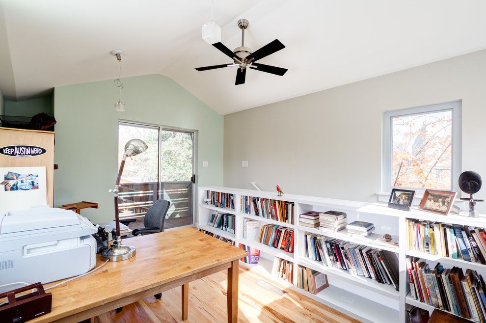 Anime Crave for a Eclectic Home Office with a Pear and Modern, Eclectic, Traditional Austin Addition... Thanks Houzz by Moontower Design Build