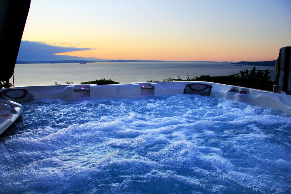 Aqua Quip for a  Spaces with a Hot Tub and Hot Tub, Puget Sound by Aqua Quip