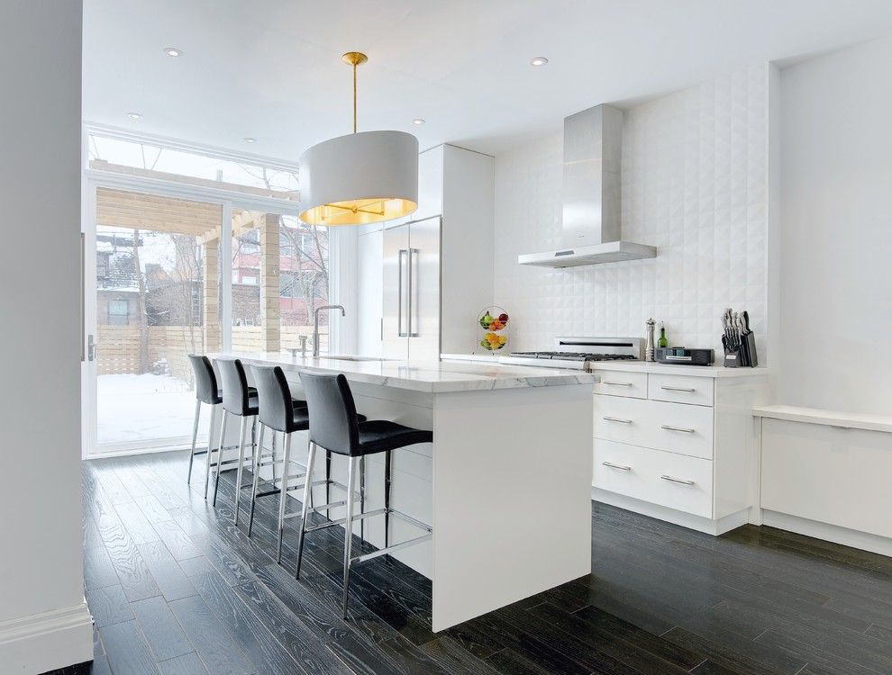 Aquabrass for a Contemporary Kitchen with a Dark Hardwood and My Houzz: Modern Annex Renovation by Andrew Snow Photography