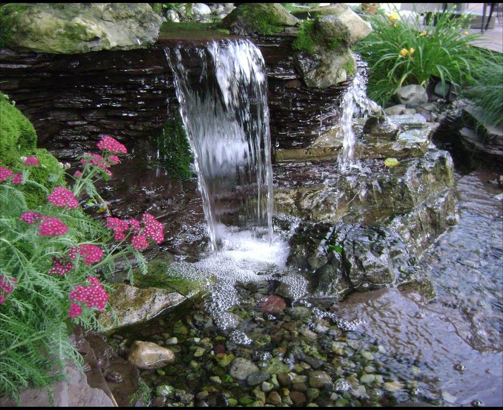 Aquascape for a Eclectic Landscape with a Landscape Contractor and Pondless Waterfalls, Disappearing Waterfalls, Low Maintenance Landscape Edition by Bjl Aquascapes