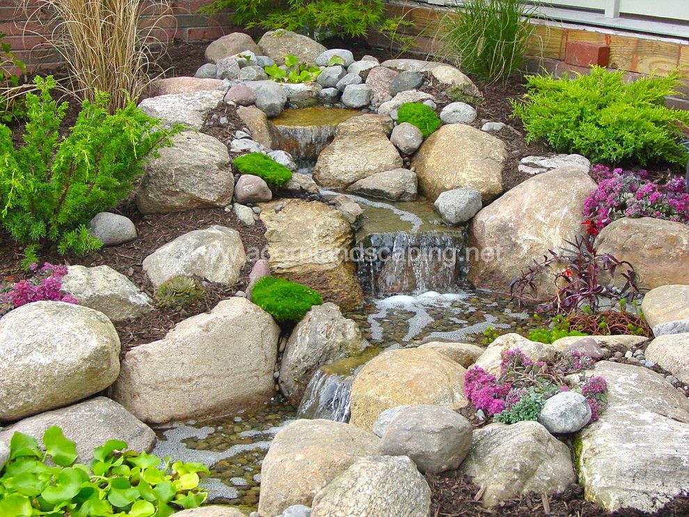 Aquascape for a Traditional Landscape with a Water Features Ny and Pondless Waterfalls, Water Features Rochester Ny by Acorn Ponds & Waterfalls