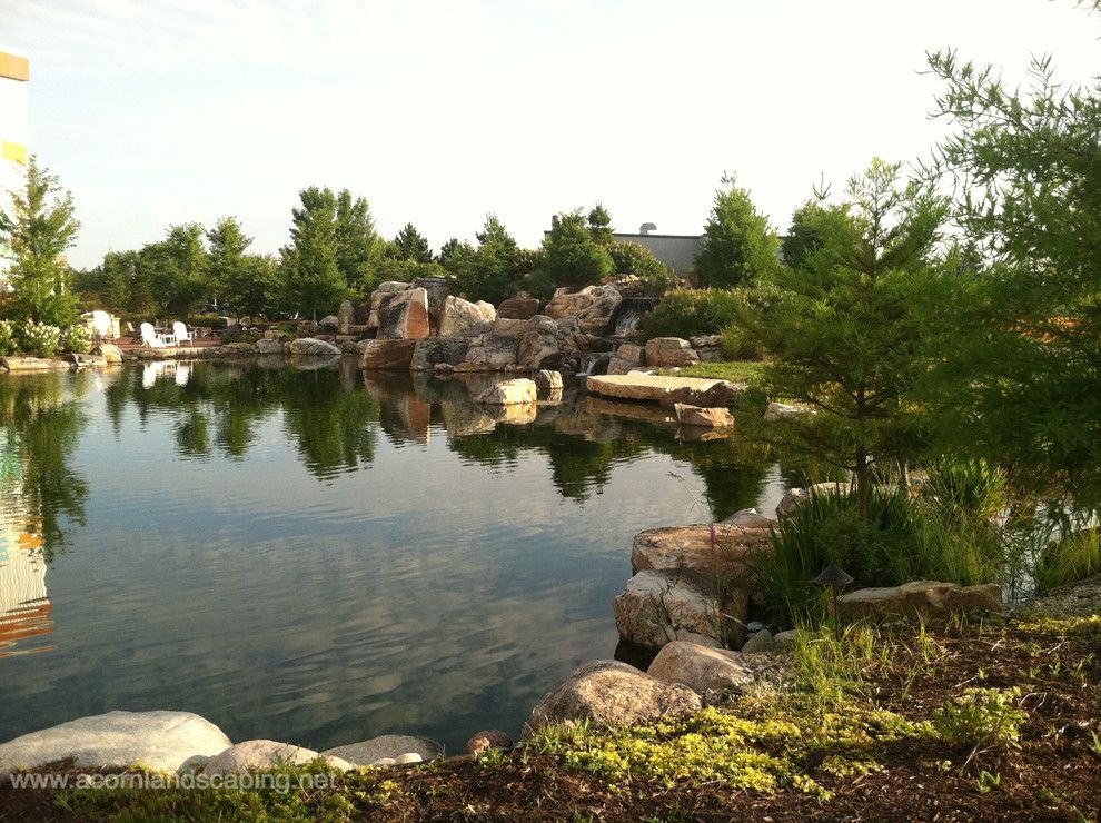 Aquascape for a Traditional Landscape with a Waterfall Builders and Worlds Most Extreme Ecosystem Pond Construction,Certified Aquascape Contractors by Acorn Ponds & Waterfalls