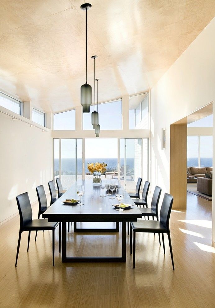 Arcadia Doors for a Modern Dining Room with a Modern and Modern Beach Home Dining by Zeroenergy Design