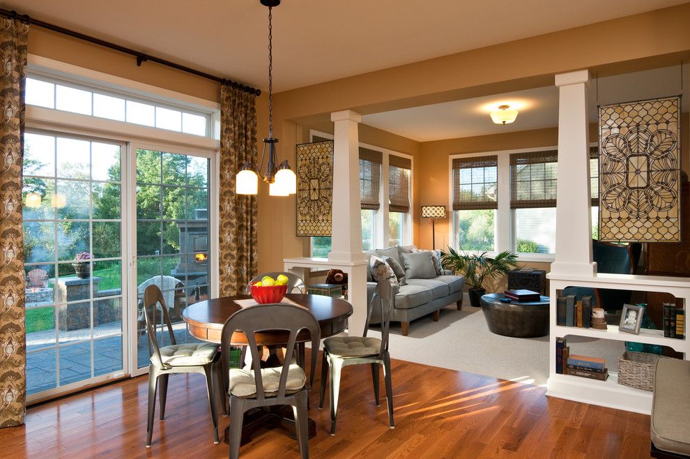 Arcadia Doors for a Traditional Dining Room with a Wood Columns and 2012 Saratoga Showcase Home by Belmonte Builders