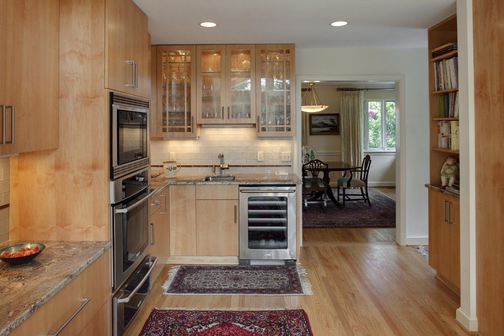 Architectural Ceramics for a Contemporary Kitchen with a Open Shelving and Case Design/remodeling, Inc. by Case Design/remodeling, Inc.