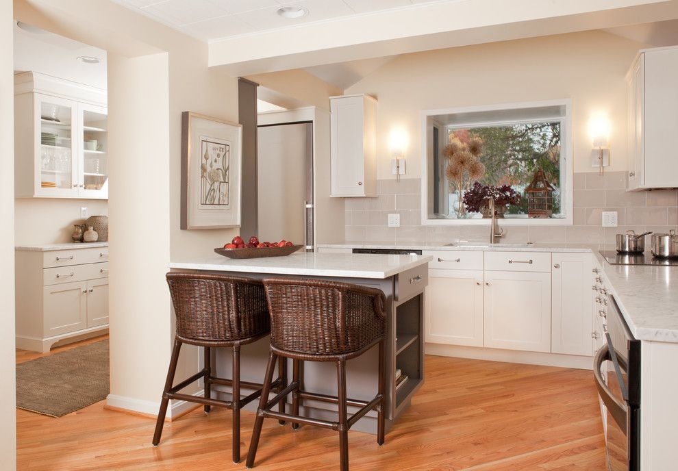 Architectural Ceramics for a Traditional Kitchen with a Breakfast Bar and Glen Echo Heights by Aidan Design