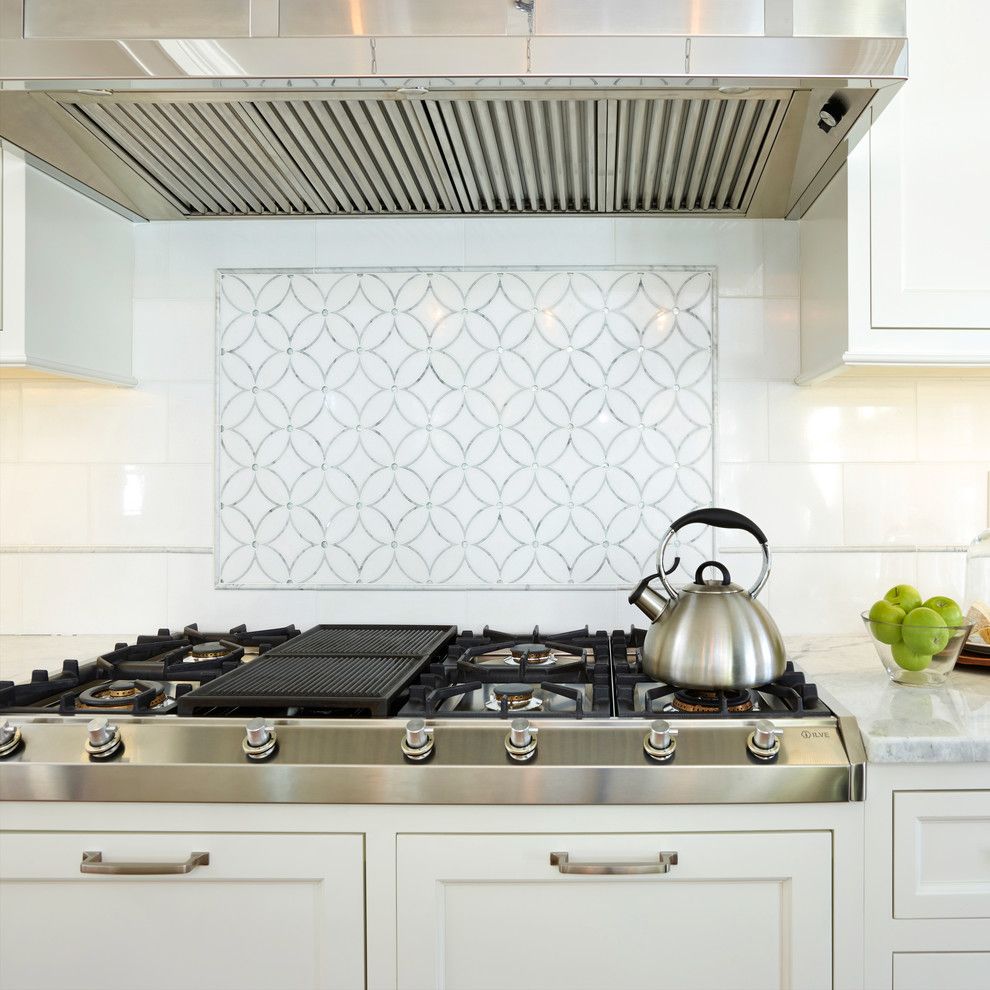 Architectural Grille for a Contemporary Kitchen with a Accent Tile and Ilve 48