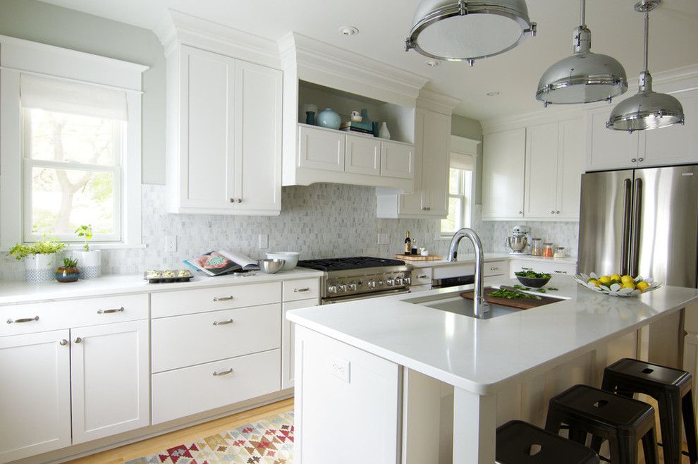 Aristokraft Cabinets for a Contemporary Kitchen with a White Countertops and Curbly Kitchen Remodel, Brought to You by Aristokraft by Masterbrand Cabinets, Inc.