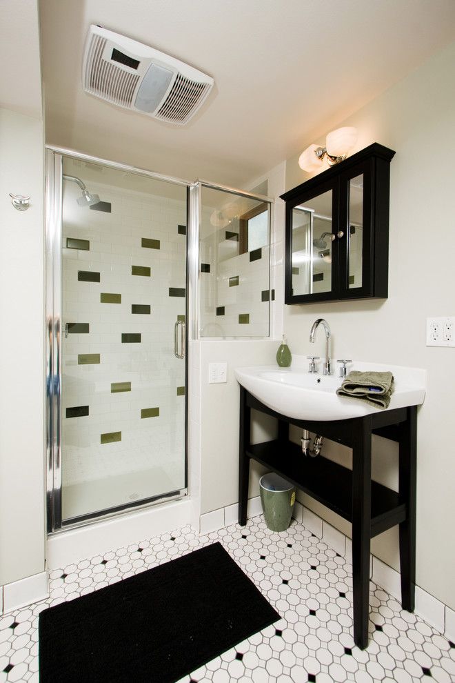 Arizona Tile Tempe for a Contemporary Bathroom with a Floor Tile Design and Mountain by Highcraft Builders