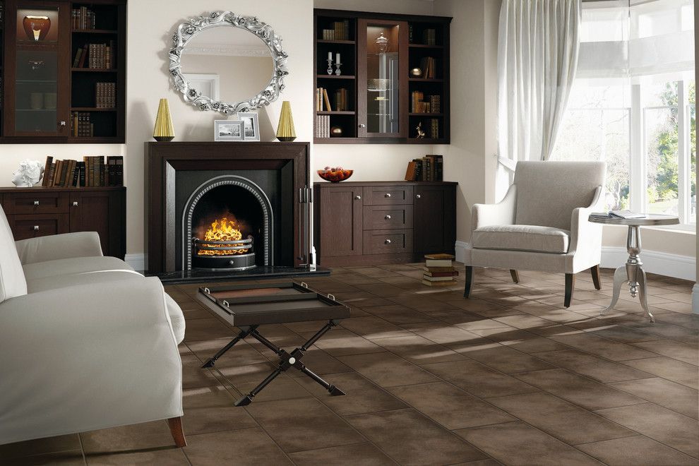 Arizona Tile Tempe for a Contemporary Living Room with a Dark Flooring and Living Room by Carpet One Floor & Home