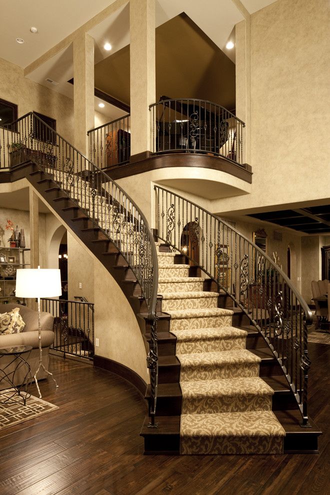 Arteriors Home for a Traditional Staircase with a Faux Finish and Dream Home Great Rm by Christopher Scott Homes