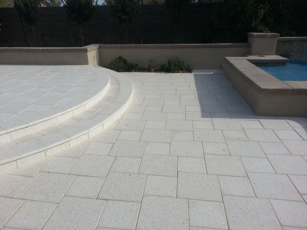 Artistic Pavers for a Contemporary Spaces with a Paver and Light Pavers for a Cool Backyard by Artistic Paver Mfg.