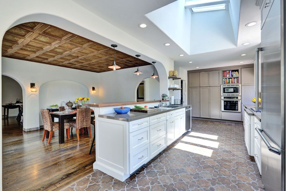 Arto Brick for a Mediterranean Kitchen with a Tile Floor and O'brien Residence by Letter Four, Llc