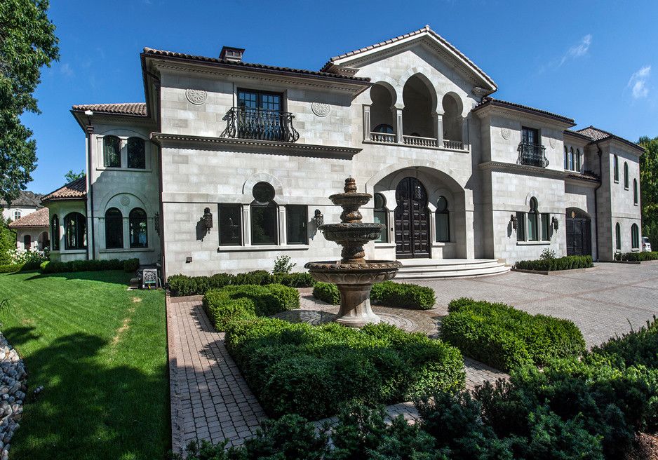 Arto Brick for a Mediterranean Patio with a Natural Stone Fountain and Ontario Canada Granite Fountain by Italian Marble, Llc