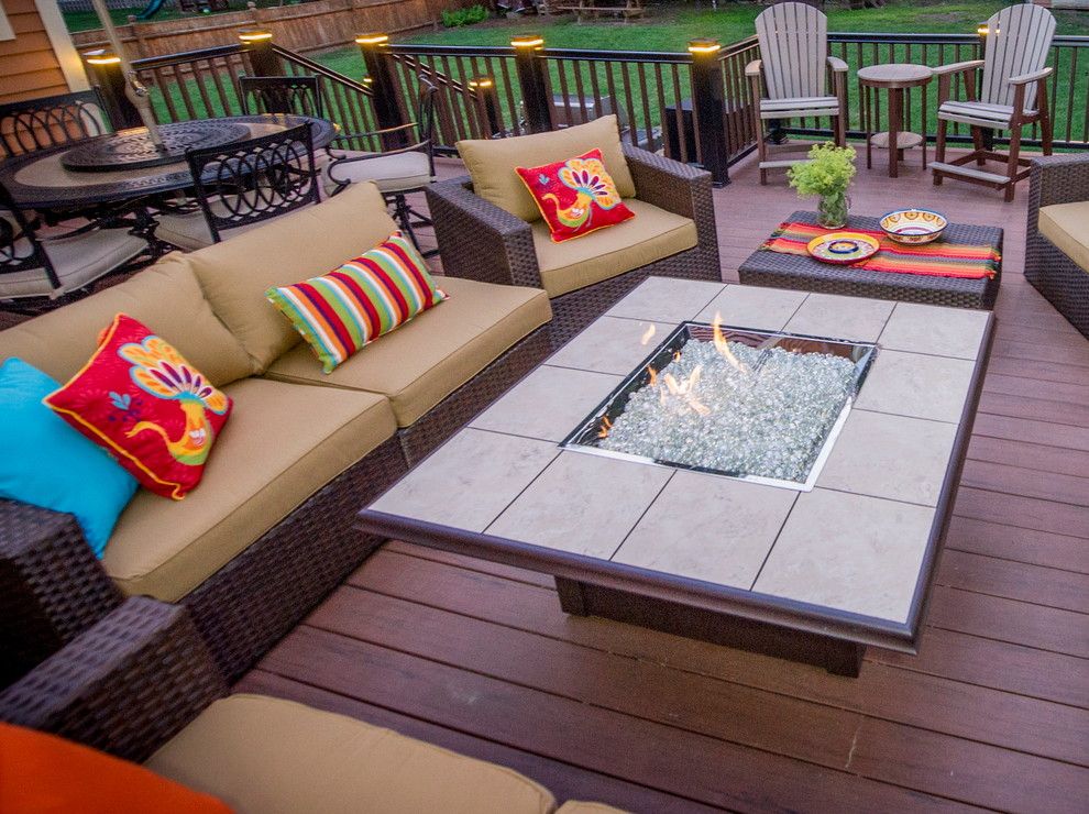 Ashley Furniture Chattanooga for a Modern Deck with a Red Accents and Clifton Park Deck by Bespoke Decor