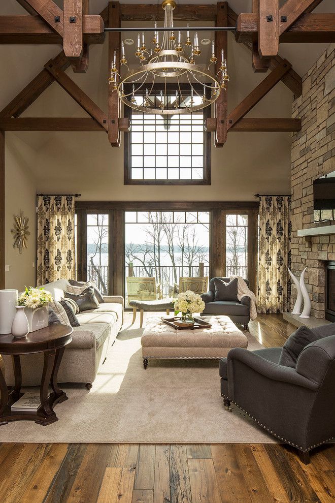 Ashley Furniture Chattanooga for a Transitional Living Room with a Vaulted Ceiling and Island Road by Martha O'hara Interiors